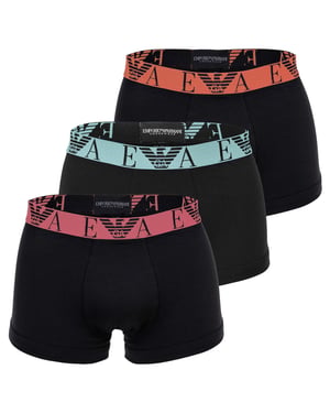 Emporio Armani Boxershorts mit markantem Monogramm und elastischem Bund - Schwarz