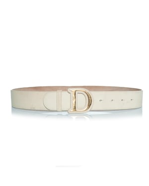 Dior, Gürtel mit goldener Schnalle D aus beigem Leder