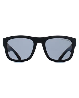 Prada Sport PS01ZS DG002G schwarzer Gummi dunkelgrau polarisierte Sonnenbrille