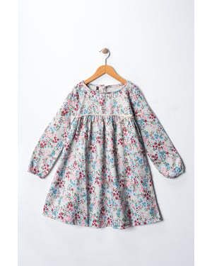 Mädchen, sehr farbenfrohes, gerades Midi-Kleid, lang, für Tag und Nacht geeignet