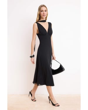 Damen Maxikleid mit Tiermotiv, ärmellos, lässig/alltagstauglich, A-Linie