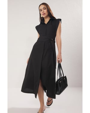 Ärmelloses, gerades Damen-Midikleid für Freizeit und Alltag