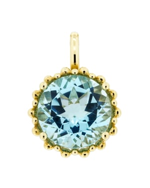 Orolino Anhänger 585 Gold mit Topas blau (beh.) 11,5mm rund