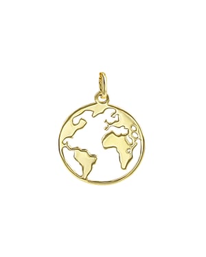 Orolino Anhänger 375 Gold mit Weltkugel-Motiv