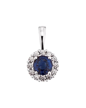 Orolino Anhänger Gold 585 mit 12x Brillant zus. 0,12ct. und Safir blau