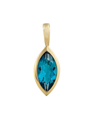 Orolino Anhänger 585 Gold mit Blautopas (beh.) Navette-Schliff