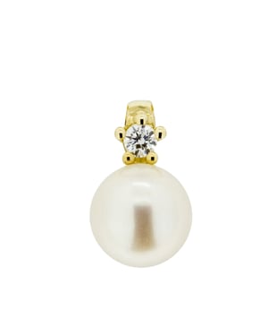 Orolino Anhänger 585 Gold mit Brillant 0,03ct. + Perle weiß 5,5-6mm