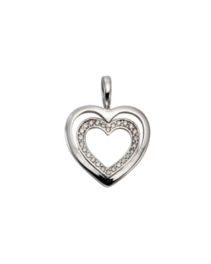 Orolino Anhänger Gold 585 Herz-Motiv mit 26 Brillanten zus. 0,11ct.