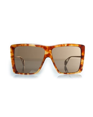 Gucci, übergroße Sonnenbrille in Havannabraun
