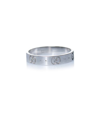 Gucci, Icon-Ring aus 18-karätigem Weißgold in Silber