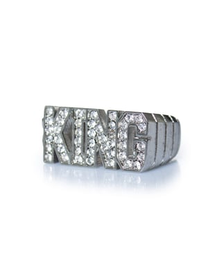 Dolce & Gabbana, silberner KING-Ring mit Strass