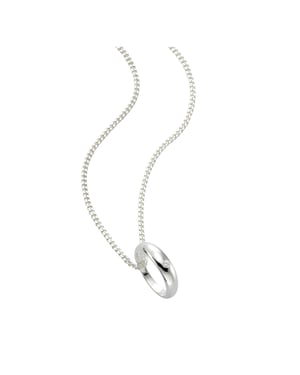 Zeeme for Kids Halskette 925 Silber Taufring mit Diamant 0,01ct.