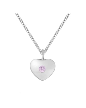 Zeeme for Kids Halskette Silber 925 Herz-Motiv Zirkonia pink