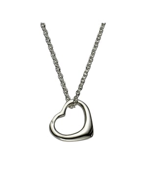 Zeeme Halskette aus 925er Sterlingsilber, rhodiniert, Herz-Anhänger - Silber
