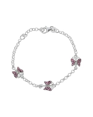 Zeeme for Kids Armband 925 Sterling Silber Kristall pink