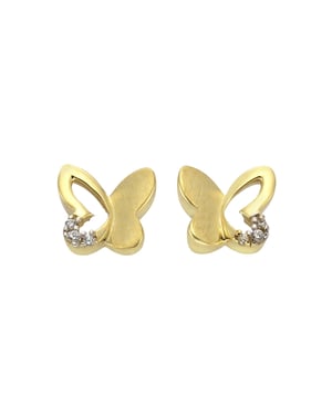 Zeeme for Kids Ohrringe 333 Gold zweifarbig Schmetterling