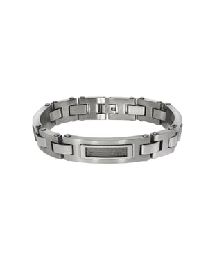 Zeeme Stainless Steel Armband Edelstahl poliert matt mit Stahlseil 21,5cm lang