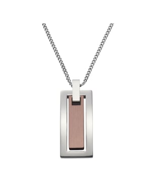 Zeeme Stainless Steel Halskette Edelstahl zweifarbig 50cm lang