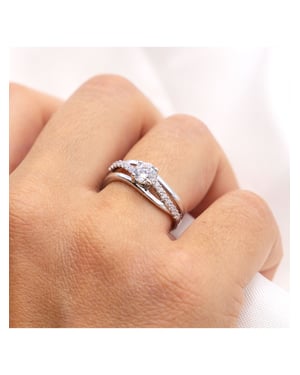 Zeeme Silber Ring Silber 925 rhodiniert mit Zirkonia weiß