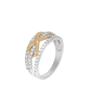 Zeeme Silber Ring Silber 925 zweifarbig mit Unendlichkeits-Motiv