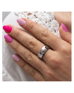 Zeeme Stainless Steel Ring Edelstahl glanz poliert 8mm breit