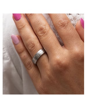 Zeeme Stainless Steel Ring Edelstahl glanz/mattiert 6mm breit
