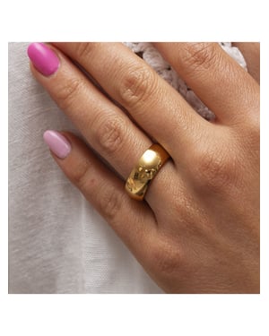 Zeeme Stainless Steel Ring Edelstahl gelb-vergoldet 8mm breit