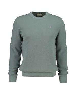 Gant Micro Textured Cotton C-Neck Strickpullover