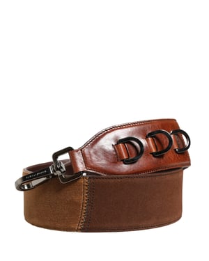 Dolce & Gabbana Braune Pferdeveloursledertasche Zubehör Schultergurt