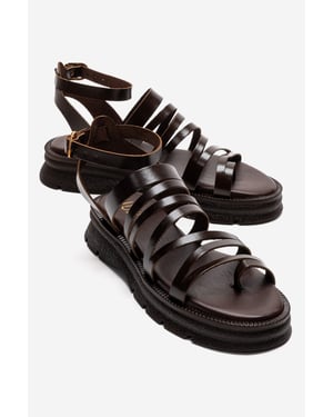 Pelsa Leder Multi-Riemen-Sandale