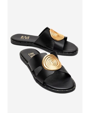 Nolita Leder-Slide-Sandale