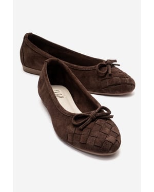 Nopos Leder Cap-Toe Ballerina
