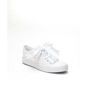Marvelle Perlen Spitzen Braut Sneaker