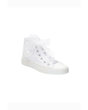 Mariselle Perlen Spitzen Braut High-Top Sneaker