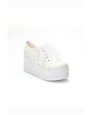 Valencia Schnür-Plateau Braut-Sneaker