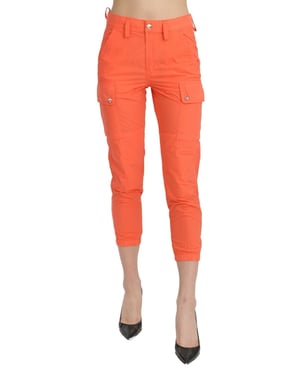 CYCLE Baumwolle Orange Hohe Taille Skinny Cropped Hose
