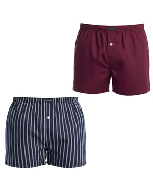 2er-Pack Herren Essenzielle Baumwoll-Boxershorts mit Öffnung AADXY