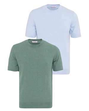 T-Shirt Basic-Strick-T-Shirt, 2Er-Pack