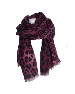 Dolce & Gabbana, lila Schal mit Leopardenmuster