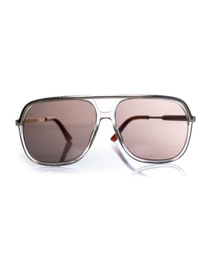 Gucci, transparente und goldene Pilotenbrille