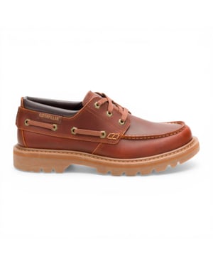 CAT (Caterpillar) Herren-Stiefel aus dunkelrotbraunem Leder, niedrig geschnitten - Colorado Boat Lo