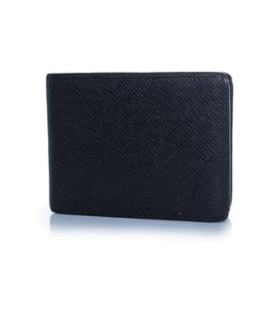 Louis Vuitton, schwarze Geldbörse aus genarbtem Leder mit LV-Logo