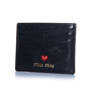 Miu Miu, schwarzes Leder-Kartenetui