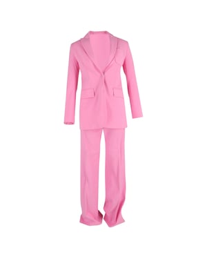 Joseph Einreiher-Blazer und Hosenanzug aus rosa Wolle