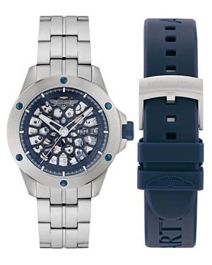 Aston Martin Thrill Rim Herren Silberne Uhr MTRR1F504