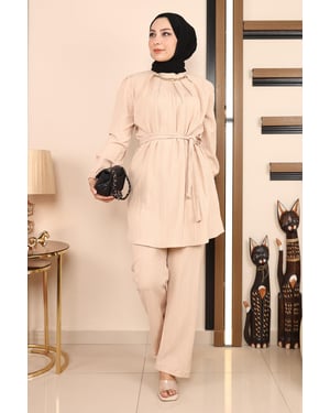 Ketten Detailed Anzug Beige