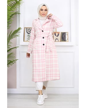 Kariert Chanel Kaschmir Mantel Rosa