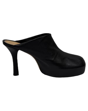 Bottega Veneta Bold Plateau-Mules aus schwarzem Leder
