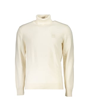 Hugo Boss Weiße Baumwollrollkragenpullover