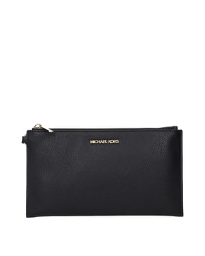 Michael Kors Schwarze Leder Clutch Tasche